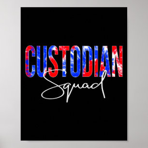 Póster Equipo de Custodio Tie Dye Espalda a la Escuela Ap