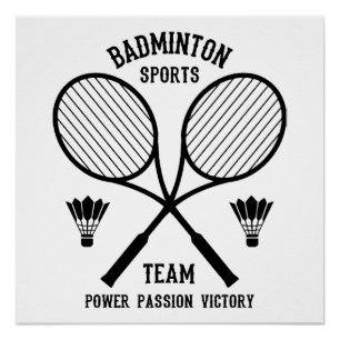Póster Equipo de deportes de bádminton
