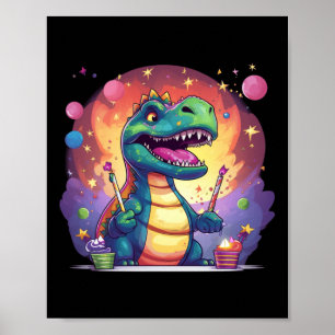 Póster Equipo De Dinosaurio Fiesta De Guay Para Niños Y G