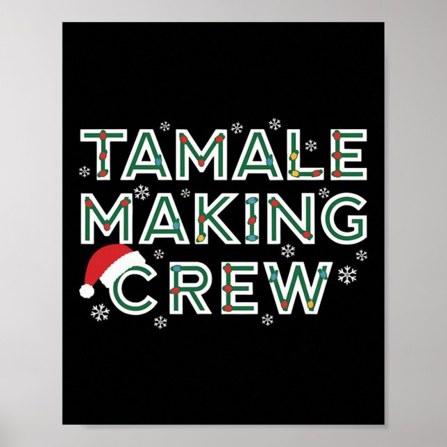 Póster Equipo de elaboración de tamales de Navidad Comida (Frente)