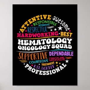 Póster Equipo de enfermeras de oncología hematología pedi
