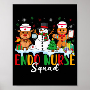 Póster Equipo de enfermeras Endo Reno Reno Hombre de niev
