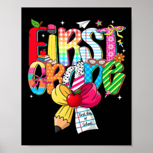 Póster Equipo de ensueño de 1er grado elegante profesor d
