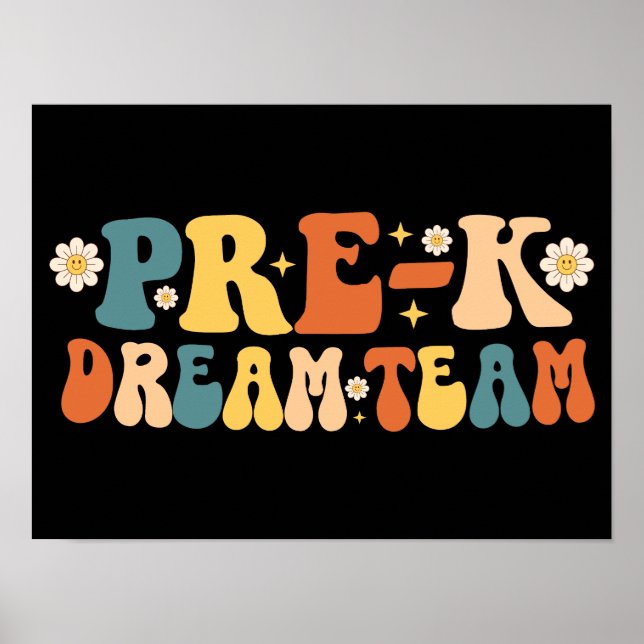 Póster Equipo de ensueño de pre-k (Frente)