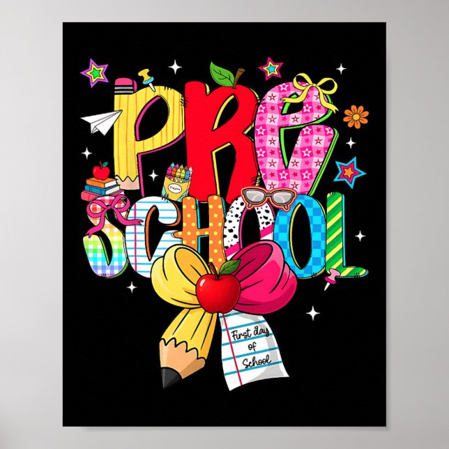 Póster Equipo de ensueño de preescolar elegante profesor  (Frente)