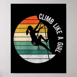 Póster Equipo de escalada en roca para niñas y mujeres Cl