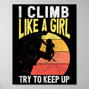 Póster Equipo de escalada en roca para niñas y mujeres 'I