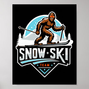 Póster Equipo de esquí de nieve Sasquatch esquí de nieve