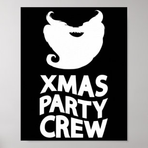 Póster Equipo de fiesta de Navidad Barba de Santa Claus T