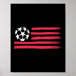 Póster Equipo De Fútbol Americano Bandera De Usa Hombres 