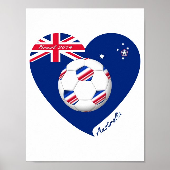 Póster Equipo de fútbol "AUSTRALIA". Fútbol de Australia. (Frente)