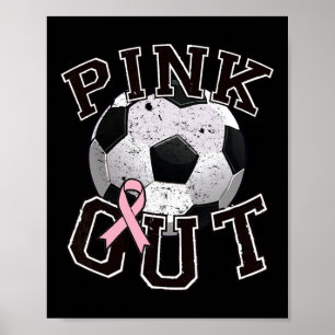 Póster Equipo de fútbol Pink Out Mes de concienciación so