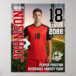 Póster Equipo de fútbol senior Foto de jugador personaliz