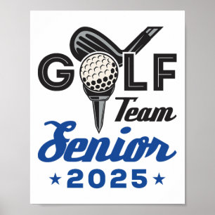 Póster Equipo De Golf Senior 2025 Graduación Noche Cl De