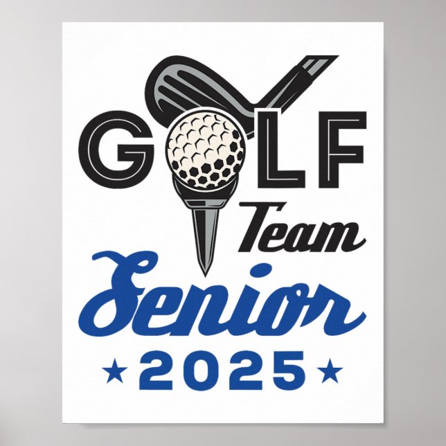 Póster Equipo De Golf Senior 2025 Graduación Noche Cl De  (Frente)