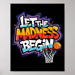 Póster Equipo de grafiti de baloncesto de marzo loco comi