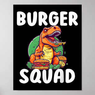 Póster Equipo de Hamburguesa de Dinosaurio T-Rex Amantes