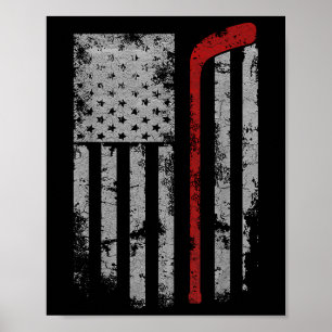 Póster Equipo de hockey de bandera estadounidense obsequi