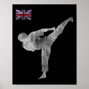 Póster Equipo de Karate Artes Marciales Mma Patada Inglat
