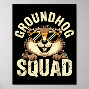 Póster Equipo de la marmota 2026 Feliz día de la marmota