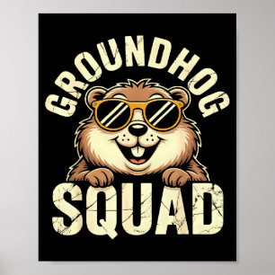 Póster Equipo de la marmota 2026 Feliz día de la marmota