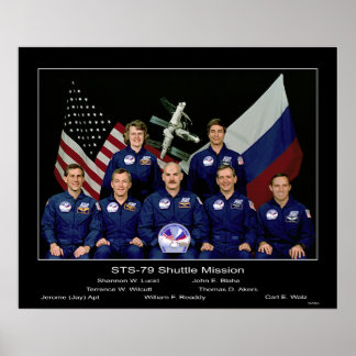 Póster Equipo de la NASA de la misión del transbordador S
