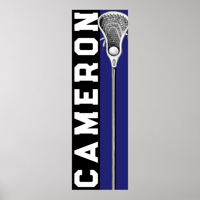 Póster Equipo de Lacrosse Personalizado Azul (Frente)