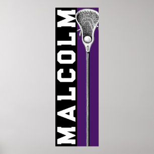 Póster Equipo de Lacrosse Personalizado Morado