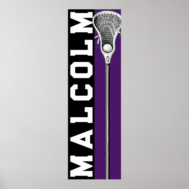 Póster Equipo de Lacrosse Personalizado Morado (Frente)