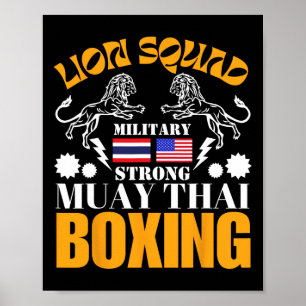 Póster Equipo de León Tailandia Kickboxing Muay Thai Mma