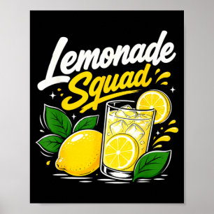 Póster Equipo de limonada verano bebida de limón amante t
