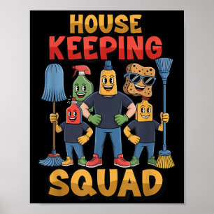 Póster Equipo de limpieza de limpieza del hogar Personal 