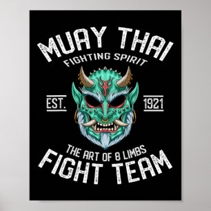Póster Equipo de lucha del demonio Oni de Muay Thai - Nak