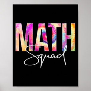 Póster Equipo de matemáticas Tie Dye Regreso a la escuela