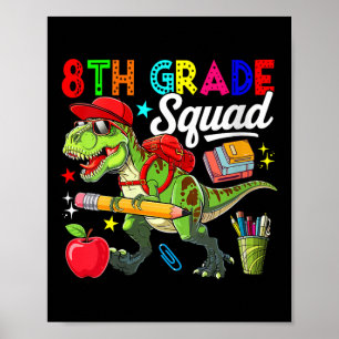 Póster Equipo de mujeres de 8º grado vuelve al t-rex de s