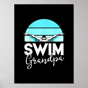 Póster Equipo De Natación Abuelo Papa Natación Conoce Reg