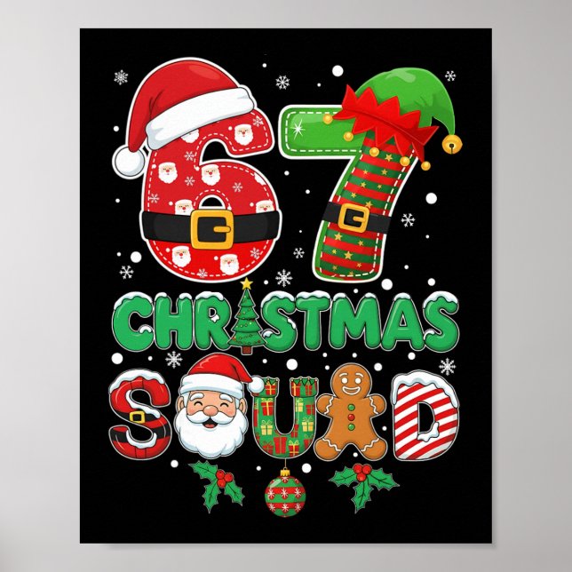 Póster Equipo de Navidad 6-7 Divertido 67 Seis Siete Meme (Frente)
