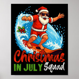 Póster Equipo De Navidad En Julio Santa Claus Surf De Ver
