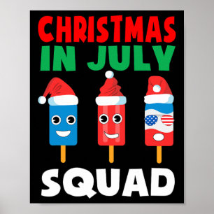 Póster Equipo De Navidad En Julio Tripulación Paletas De
