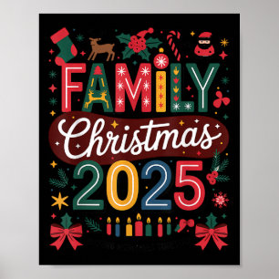 Póster Equipo de Navidad Familiar 2025 Duende de Santa Na
