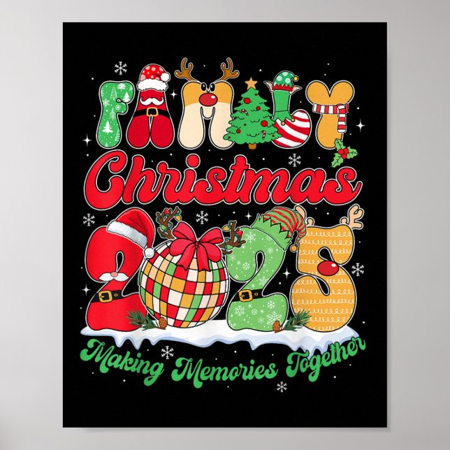 Póster Equipo de Navidades 2025 Santa Elf Squad Matchin (Frente)