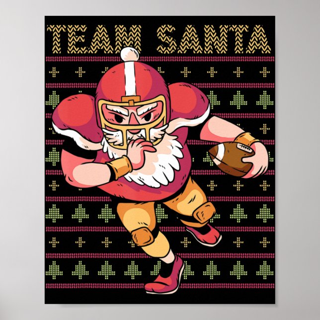 Póster Equipo de Navidades de fútbol Santa (Frente)