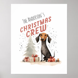 Póster Equipo de Navidades de nombre de familia de clase