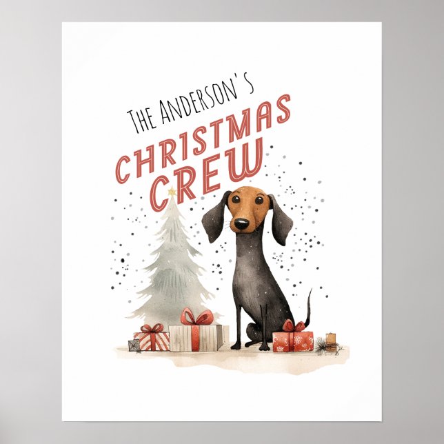 Póster Equipo de Navidades de nombre de familia de clase (Frente)