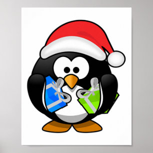 Póster Equipo de Navidades Guay Ho Santa Hat Pengui