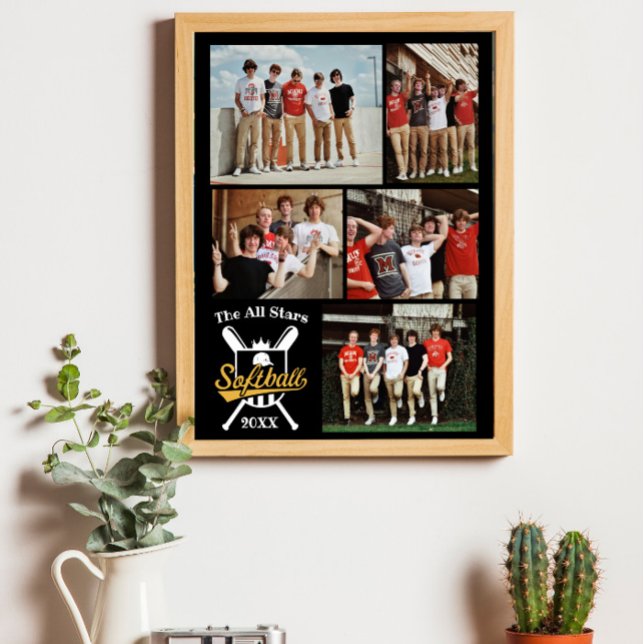 Póster Equipo de nombre de Collage de fotos de Softball p (Subido por el creador)