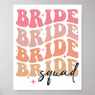Póster Equipo de Novia Tema Groovy Despedida de Soltera