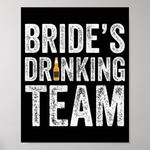 Póster Equipo de novias bebiendo divertida despedida de s