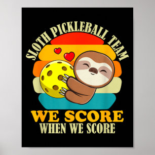 Póster Equipo de pickleball de perezoso deportes amor div