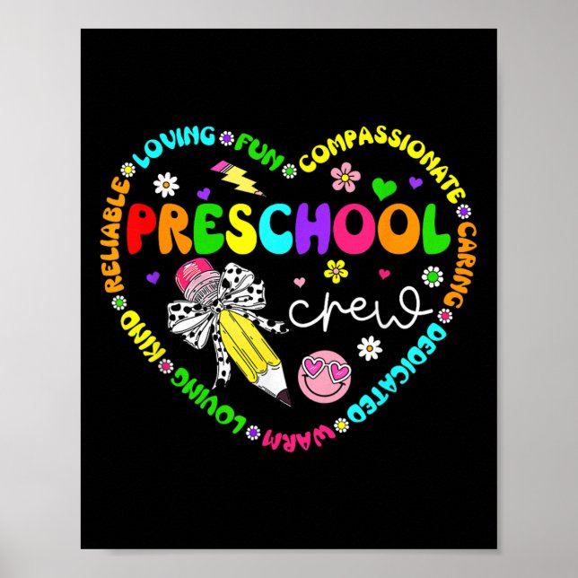 Póster Equipo De Preescolar De Vuelta A La Escuela De Pro (Frente)